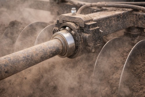 Disc harrow bearing performing under high dust and load conditions in the field