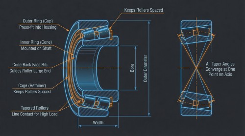 tapered roller bearing matched pair arrangement DB DF tandem installation and preload adjustment diagram tapered roller bearing matched pair arrangement DB DF tandem installation and preload adjustment diagram